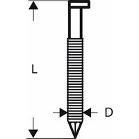 Bosch Accessories D-Kopf Streifennagel SN34DK 80RG, 3,1 mm, 80 mm, verzinkt, gerillt 3000 St. 260820 von Bosch Accessories