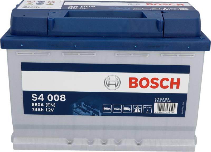 Bosch Starterbatterie S4 74Ah 680A Maße: 278x175x190mm (LxBxH) von Bosch Automotive