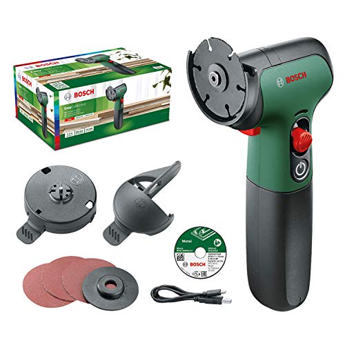 Bosch Home and Garden Bosch Mini-Winkelschleifer EasyCut&Grind (Holz (Rundhölzer), Kunststoff, Karton und Metall trennen; 2,0 Ah Akku; 7,2 Volt; im Karton), Dunkelgrün, Schwarz von Bosch Home and Garden