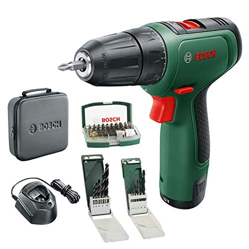 Bosch Home and Garden Akkuschrauber EasyDrill 1200 (2.0 Ah Akku, 12-Volt-System, Bohr- und Schraubendreher-Sets, im Softbag) - Amazon Edition, Grün von Bosch Home and Garden