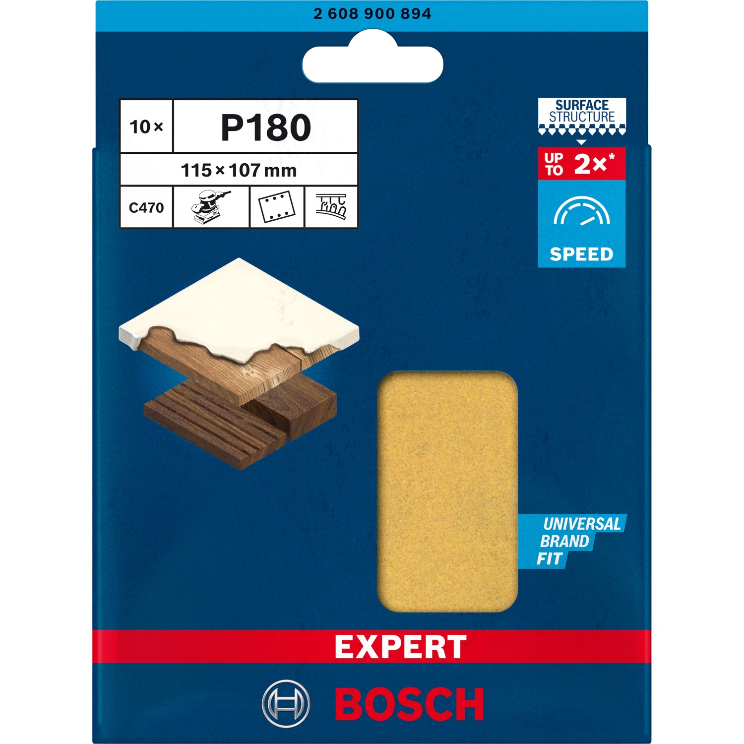 Bosch Expert Schleifblatt C470 115 mm x 107 mm K180 10 Stück Bosch Expert Schleifblatt C470 115 mm x 107 mm K180 10 Stück von Bosch Expert