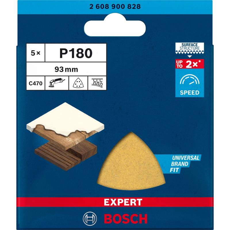 Bosch Expert Schleifblatt C470 93 mm x 93 mm K180 5 Stück von Bosch Expert