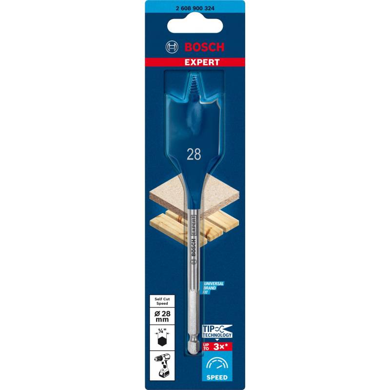 Bosch Expert Selfcut Flachfräsbohrer für Holz Ø 28 mm x 152 mm von Bosch Expert