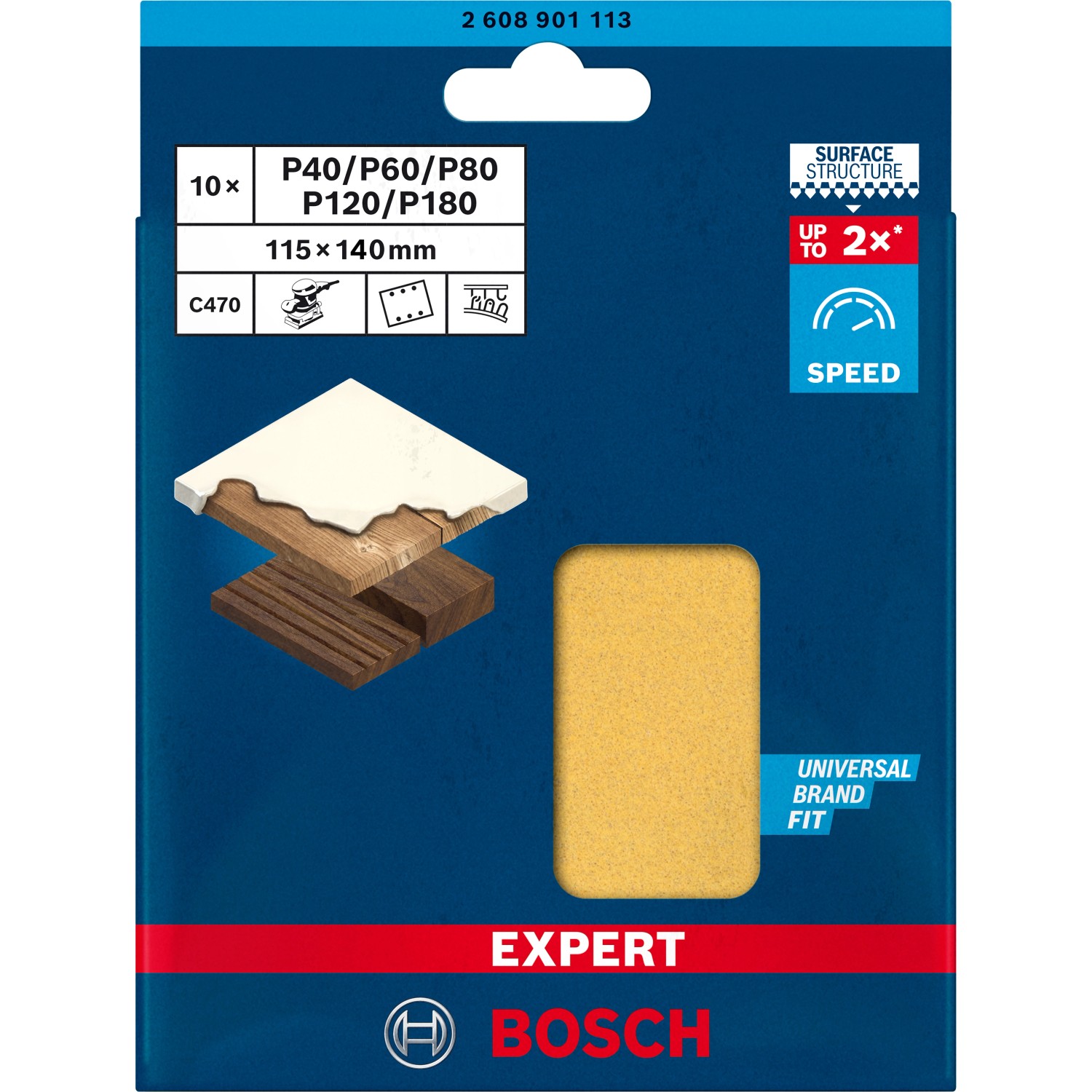 Bosch Schleifblatt-Set Expert C470 mit 6 Löchern für Schwingschleifer von Bosch Expert