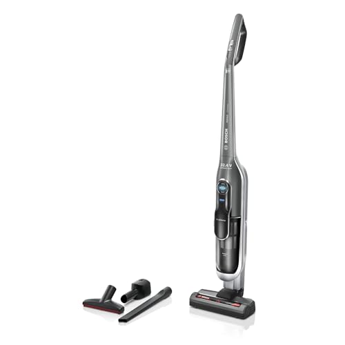 Bosch Akku-Staubsauger Athlet Ultimate ProSilence BBH7SIL, kabelloser Handstaubsauger, beutellos, hohe Saugleistung, lange Laufzeit, Fugendüse, alle Bodenarten, leise, grau/silber von Bosch Hausgeräte