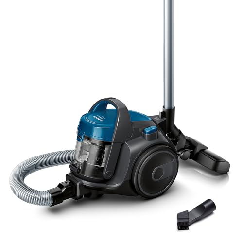 Bosch Staubsauger beutellos Clean´n Serie 2 BGC05A220A, Bodenstaubsauger, Bodendüse für Parkett, Teppich, Fliesen, Hygiene-Filter, langes Kabel, leise, leicht, 700 W, blau von Bosch Hausgeräte