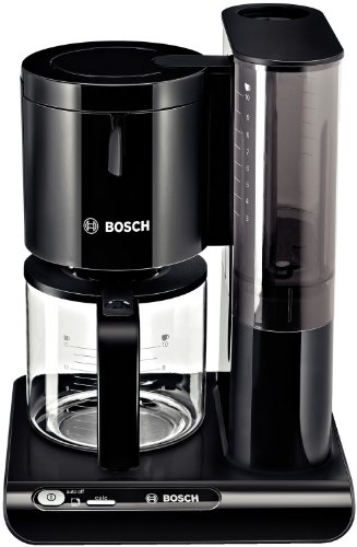 Bosch Filterkaffeemaschine Styline TKA8013, Aroma Sensor, Aromaschutz-Glaskanne 1,25 L, für 10-15 Tassen, Abschaltautomatik, Entkalkungssystem, Tropfstopp, Filterträger schwenkbar, 1160 W, schwarz von Bosch Hausgeräte