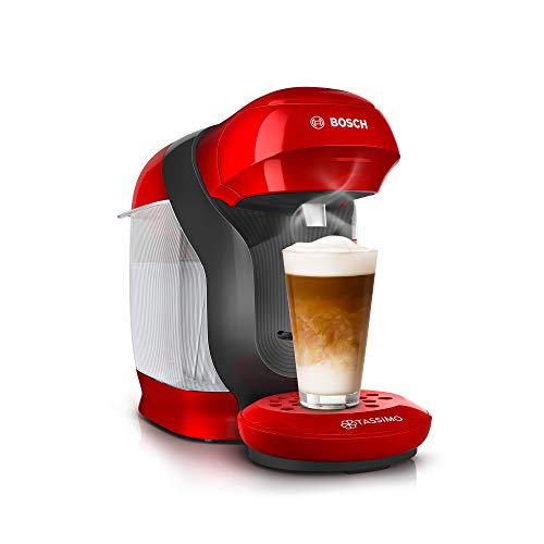 Bosch Hausgeräte Tassimo Style Kapselmaschine TAS1103 Kaffeemaschine by Bosch, über 70 Getränke, vollautomatisch, geeignet für alle Tassen, platzsparend, 1400 W, Rot/Anthrazit von Bosch Hausgeräte