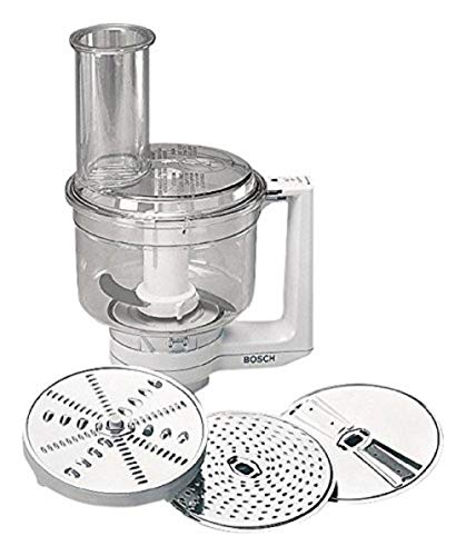 Bosch Multimixer MUZ4MM3, Zubehör für MUM4 Küchenmaschine, spülmasch. Teile, inklusive 3 Scheiben (Schneid-Wende-Scheibe, Raspel-Wendescheibe, Reibescheibe fein) und Schlagmesse, Mehrfarbig von Bosch Hausgeräte