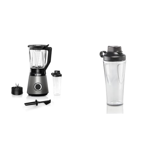 Bosch Standmixer VitaPower Serie 4 MMB6174SN, verbesserte Version & e MMZBT01B, Smoothie-ToGo-Flasche 0,6 L von Bosch Hausgeräte