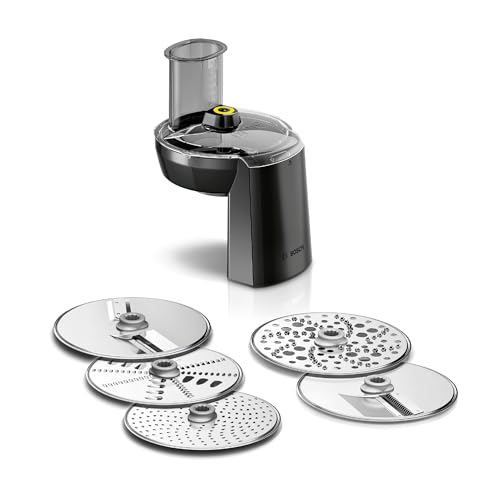 Bosch Zubehör MUZS68VL, VeggieLove Set, Durchlaufschnitzler, 5 Scheiben, Raspeln, Schneiden, Reiben, für Küchenmaschine Serie 6, Serie 8, schwarz/edelstahl Bosch Zubehör MUZS68VL, VeggieLove Set, Durchlaufschnitzler, 5 Scheiben, Raspeln, Schneiden, Reiben, für Küchenmaschine Serie 6, Serie 8, schwarz/edelstahl von Bosch Hausgeräte