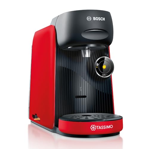 Bosch Tassimo finesse friendly Kapselmaschine TAS163E, 70 Getränke, intensiverer Kaffee auf Kopfdruck, Abschaltautomatik, nachhaltig, perfekt dosiert, 1400 W, rot/schwarz von Bosch Hausgeräte