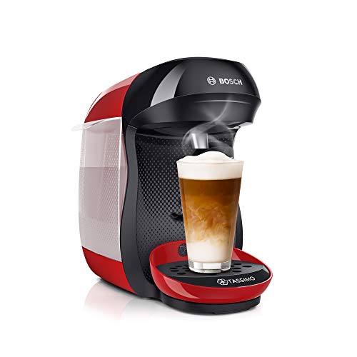Tassimo Happy Kapselmaschine TAS1003 Kaffeemaschine by Bosch, über 70 Getränke, vollautomatisch, geeignet für alle Tassen, platzsparend, 1400 W, 0.7 liters, Rot/Antharzit von Bosch Hausgeräte