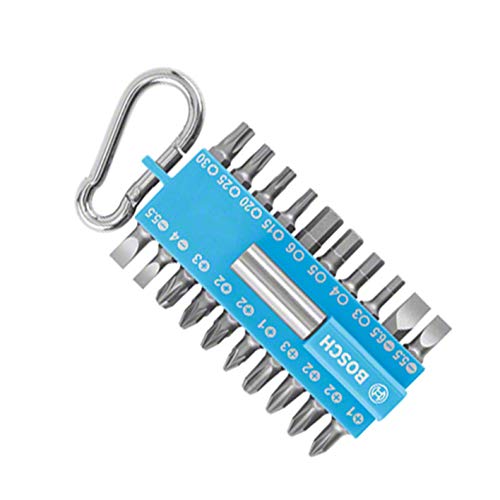 Bosch Accessories 21-tlgs. Schrauber Bit-Set Blau (mit Universal-Bithalter, Karabiner, Zubehör für Akkuschrauber) von Bosch Accessories