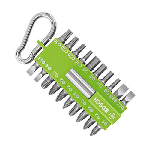 Bosch Bosch 21-tlgs. Schrauber Bit-Set Grün (mit Universal-Bithalter, Karabiner, Zubehör für Akkuschrauber) Einheitsgröße von Bosch Accessories