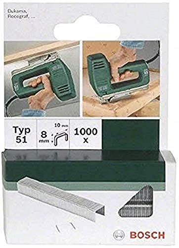 Bosch Accessories 1000x Klammer Typ 51 (Papier, Folien, Kunststoffplatten, Tapetenkleister, Akustikplatten, GFK, 10 x 1 x 8 mm, Zubehör Tacker) von Bosch Accessories