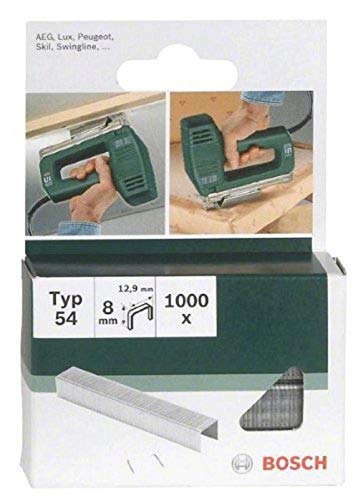 Bosch Accessories 1000x Klammer Typ 54 (Papier, Folien, Kunststoffplatten, Tapetenkleister, Akustikplatten, GFK, 12.9 x 1.25 x 8 mm, Zubehör Tacker) von Bosch Accessories