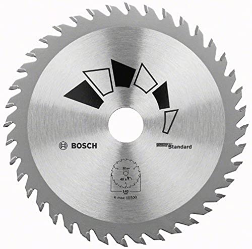 Bosch 1x Kreissägeblatt Standard (Sägeblatt für Holz, Ø 180 x 2.2/1.5 x 30/20 mm, 40 Zähne, ATB, mit 1x Reduzierring 20 mm, Zubehör Kreissäge) von Bosch Accessories