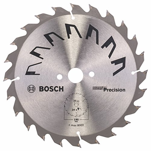 Bosch 1x Kreissägeblatt Precison (Sägeblatt für Holz, Ø 190 x 2.5/1.5 x 20/16 mm, 24 Zähne, ATB, mit 1x Reduzierring 16 mm, Zubehör Kreissäge) von Bosch Accessories