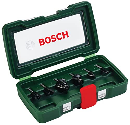 Bosch 6tlg. Hartmetall Fräser Set (für Holz, Ø-Schaft 1/4", Zubehör Oberfräse) von Bosch Accessories