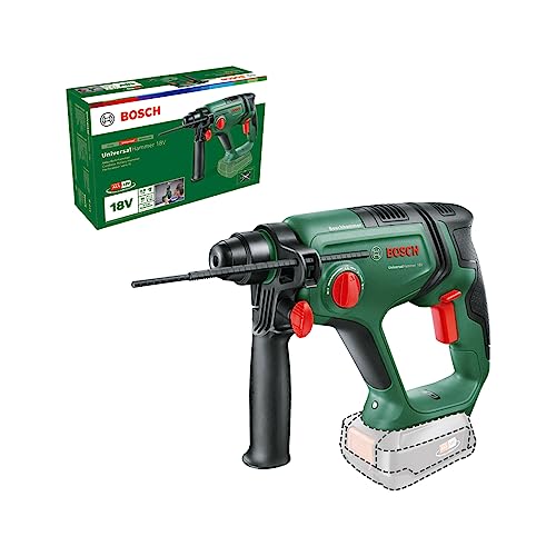 Bosch Akku-Bohrhammer UniversalHammer 18V (ohne Akku; 18 Volt System; Bohren/Hammerbohren/Meißeln; 2,0 J Schlagenergie; SDS plus Werkzeugaufnahme; im Karton) von Bosch