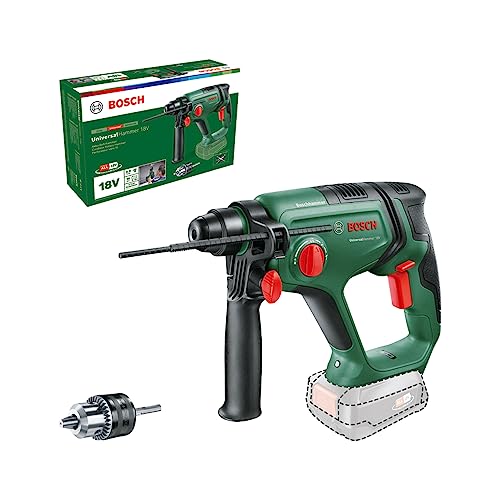 Bosch Akku-Bohrhammer UniversalHammer 18V (Ohne Akku; 18 Volt System; mit Rundschaftadapter; zum Bohren, Hammerbohren, Meißeln und Schrauben; im Karton) von Bosch