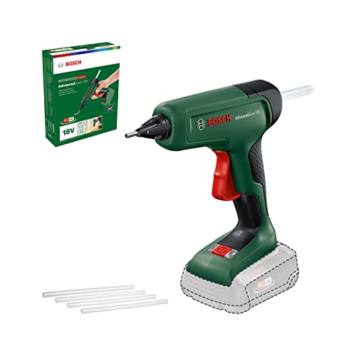 Bosch Akku-Klebepistole AdvancedGlue 18V (ohne Akku; 18V System; 4x Klebestifte; Aufheizen in 90 Sek; Dual-Temp-Modus 130°C - 200°C; im Karton) – Testnote: sehr gut (Magazin: selbst ist der Mann) von Bosch