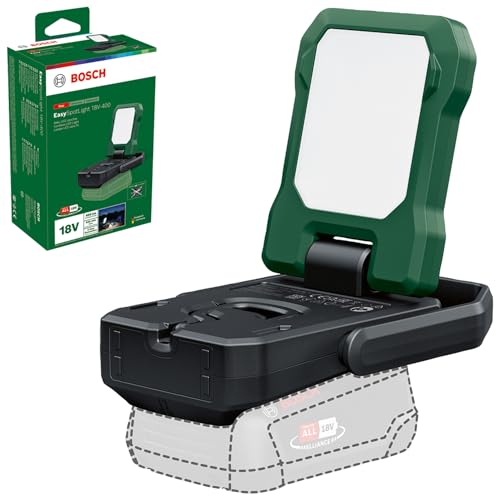 Bosch Akku- LED-Leuchte/Campinglampe EasySpotLight 18V-400 (warm-/kaltweißes Licht; 3 Helligkeitsstufen, Kopf klapp-/drehbar: 360°/180°; 18V; Powerbank USB-C®; ohne Akku) von Bosch