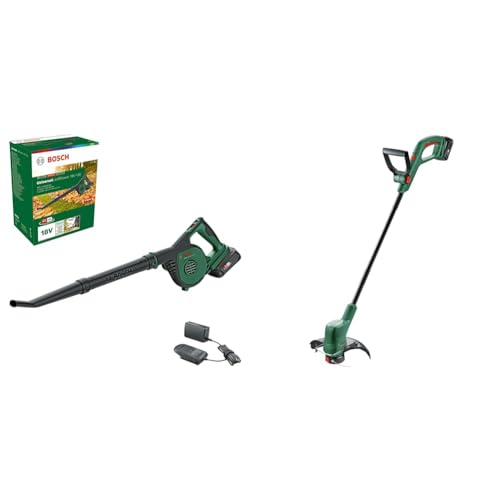 Bosch Akku-Laubbläser UniversalLeafBlower 18V-130 & 06008C1A03 Bosch Rasentrimmer EasyGrassCut 18V-230 (1x Akku 2,0 Ah, 18 Volt System, Schnittkreisdurchmesser: 23 cm, im Karton) Classic Green von Bosch