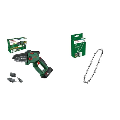 Bosch Akku - Mini Kettensäge EasyChain 18V-15-7 (Kettengeschwindigkeit: 6,95 m/s; mit 2,5-Ah-Akku und Ladegerät) + Bosch Sägekette für Mini-Kettensäge EasyChain 18V-15-7 von Bosch
