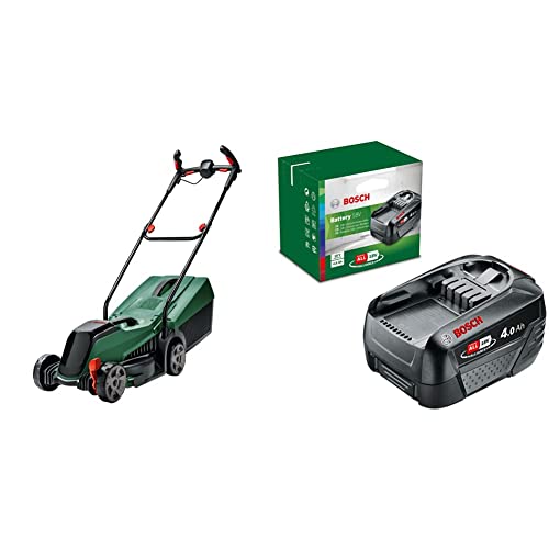 Bosch Akku-Rasenmäher CityMower 18V-32-300 & Akku Pack PBA 18V 4.0Ah W-C (18 Volt System, 4.0Ah Batterie Akku, im Karton), 1600A011T8, 4 Ah von Bosch Home and Garden