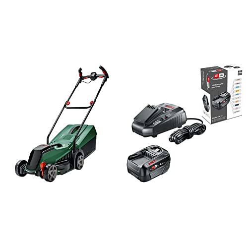 Bosch Akku-Rasenmäher CityMower 18V-32-300 & Akku und Ladegerät Starter Set 18V (4,0 Ah Akku, AL 1830 Ladegerät, 18 Volt System, im Karton) – Akku-Allianz Aktion von Bosch Home and Garden