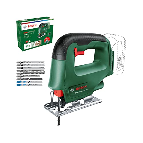 Bosch Home and Garden Bosch Akku Stichsäge EasySaw 18V-70 (ohne Akku, 18 Volt System, 10x Stichsägeblätter, im Karton) – Amazon Edition – Testnote: gut (Magazin: selbst ist der Mann) von Bosch Home and Garden