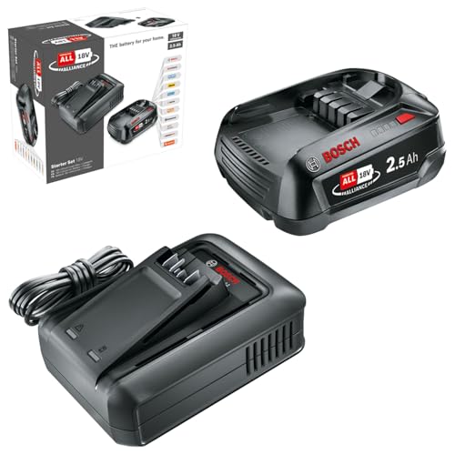Bosch Akku und Schnellladegerät Starter Set 18V (1x 2,5Ah Li-Ionen-Akku; 1x Schnellladegerät; POWER FOR ALL 18V Alliance) von Bosch