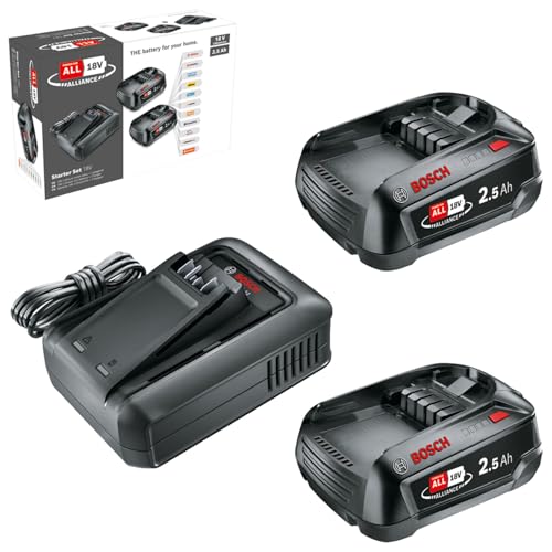 Bosch Akku und Schnellladegerät Starter Set 18V (2X 2,5Ah Li-Ionen-Akku; 1x Schnellladegerät; Power for All 18V Alliance) von Bosch
