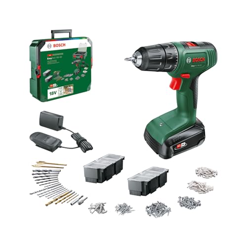 Bosch Home and Garden Bosch Akkuschrauber EasyDrill 18V-40 (Schrauben oder Bohren in Holz, Metall und Kunststoff; 241-teiliges Bit-Set; 1 Akku 1,5Ah und Ladegerät; 18 Volt System; in SystemBox) von Bosch