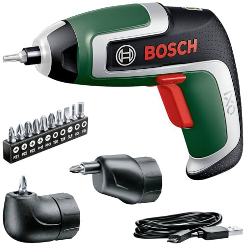 Bosch Home and Garden Bosch Akkuschrauber IXO (7. Generation; 3,6V; 2,0Ah; 5,5Nm; Set inkl. Winkel- und Exzenter-Aufsatz; mit Mikro-USB-Kabel; schraubt bis zu 190 Schrauben; in Aufbewahrungsbox) von Bosch Home and Garden