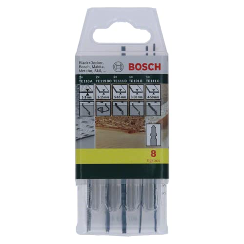 Bosch Home and Garden DIY 8tlg. Stichsägeblattkassette zum Sägen in Holz, Metall und Kunststoff von Bosch Professional