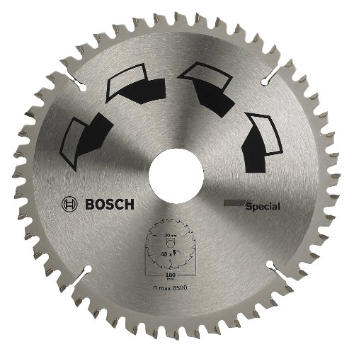 Bosch 1x Kreissägeblatt Special (Sägeblatt für Holz, Nichteisenmetalle, Kunststoffe, Ø 180 x 2.5/1.8 x 30/20 mm, 48 Zähne, FT, mit 1x Reduzierring 20 mm, Zubehör Kreissäge) von Bosch Accessories