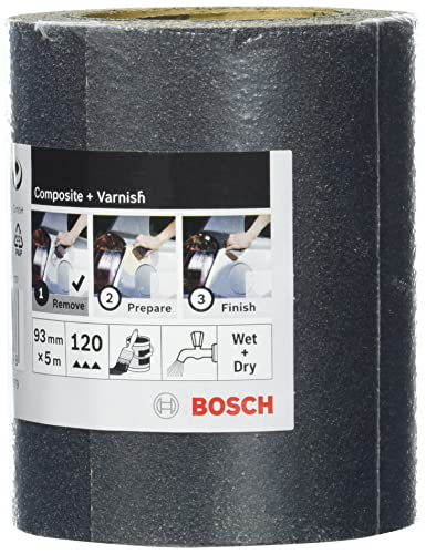 Bosch Accessories DIY Schleifrolle (verschiedene Materialien, 93 mm, 5 m, Körnung 120) von Bosch Accessories