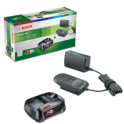 Bosch Home and Garden Akku und Ladegerät Starterset PBA 18V (18V System, 2,5Ah Akku, Ladegerät, in Kartonverpackung) grau von Bosch Home and Garden