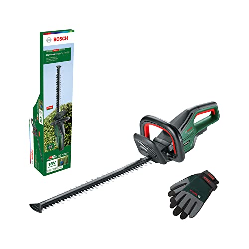 Bosch Akku-Heckenschere UniversalHedgeCut 18V-50 (ohne Akku, 18-Volt-System P4A, Bürstenloser Motor, Messerlänge 50 cm, mit XL-Gartenhandschuhen inklusive im Karton) – Amazon Edition von Bosch Home and Garden