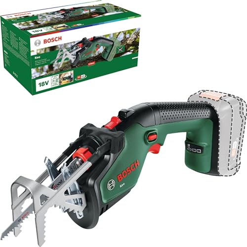 Bosch Akku-Gartensäge/Säbelsäge/Reciprosäge Keo (ohne Akku, 18-Volt-System, Schneidekapazität 80 mm, mit Schweizer Präzisionssägeblatt für Holz, im Karton) von Bosch Home and Garden