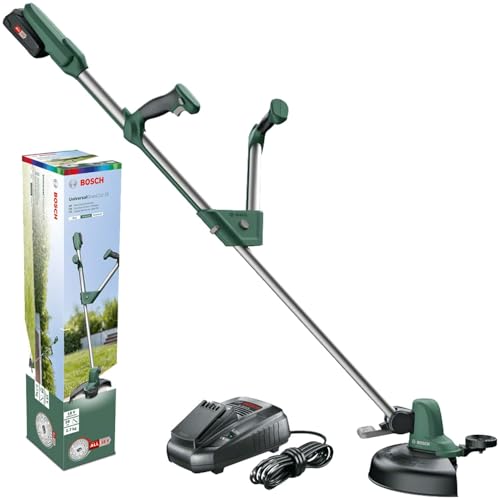 Bosch Home and Garden Bosch Akku Rasentrimmer UniversalGrassCut 18V-260 (1x Akku 2,0 Ah, 18 Volt System, Schnittkreisdurchmesser: 26 cm, verstellbare Handgriffe, im Karton) Classic Green von Bosch Home and Garden