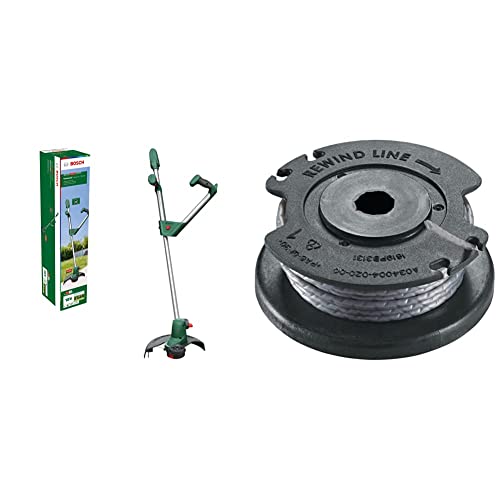 Bosch Home and Garden 06008C1D04 Bosch Rasentrimmer UniversalGrassCut 18V-26 (ohne Akku, Schnittkreisdurchmesser: 26cm, verstellbare Handgriffe) & Bosch Fadenspule EasyGrassCut (Länge:4m, Dicke:1.6mm) von Bosch Home and Garden