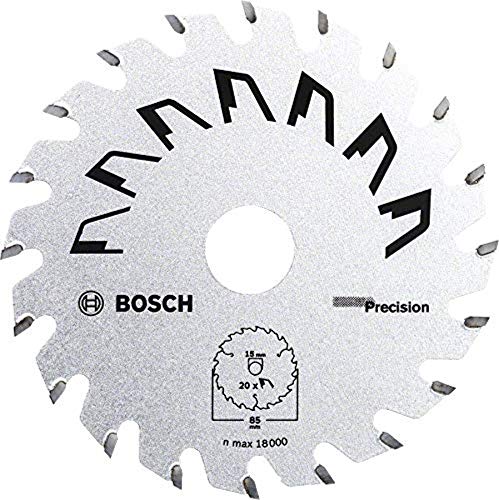 Bosch 1x Kreissägeblatt Precison (Sägeblatt für Holz, Ø 85 x 1.1/0.7 x 15 mm, 20 Zähne, ATB, Zubehör Kreissäge) von Bosch Accessories