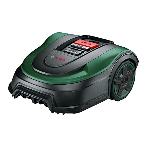 Bosch Home and Garden Rasenmäher Roboter Indego S+ 500 (mit 18V Akku und App-Funktion, Ladestation enthalten, Schnittbreite 19 cm, für Rasenflächen bis 500 m², im Karton), Schwarz, Grün von Bosch Home and Garden