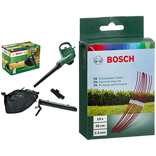 Bosch Home and Garden elektrischer Laubsauger/Laubbläser UniversalGardenTidy 2300 (2300 W, Fangsack 45 l,) & Bosch F016800181 Trimmerfaden extra stark / 26 cm Art 26 combitrimm von Bosch Home and Garden