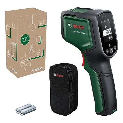 Bosch AdvancedTemp Infrarot Thermometer (-30°C bis +500°C, mit integrierter Schimmel- und Wärmebrücken-Erkennung, LED-Anzeige für Interpretation, Gehäuse aus recyceltem Material, in E-Commerce Karton) von Bosch Home and Garden