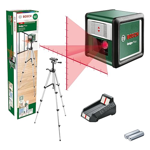 Bosch Home and Garden Bosch Kreuzlinienlaser Quigo Plus mit Stativ (einfaches Ausrichten in gleichen und variablen Abständen dank Markierungen auf der Laserlinie) von Bosch Home and Garden